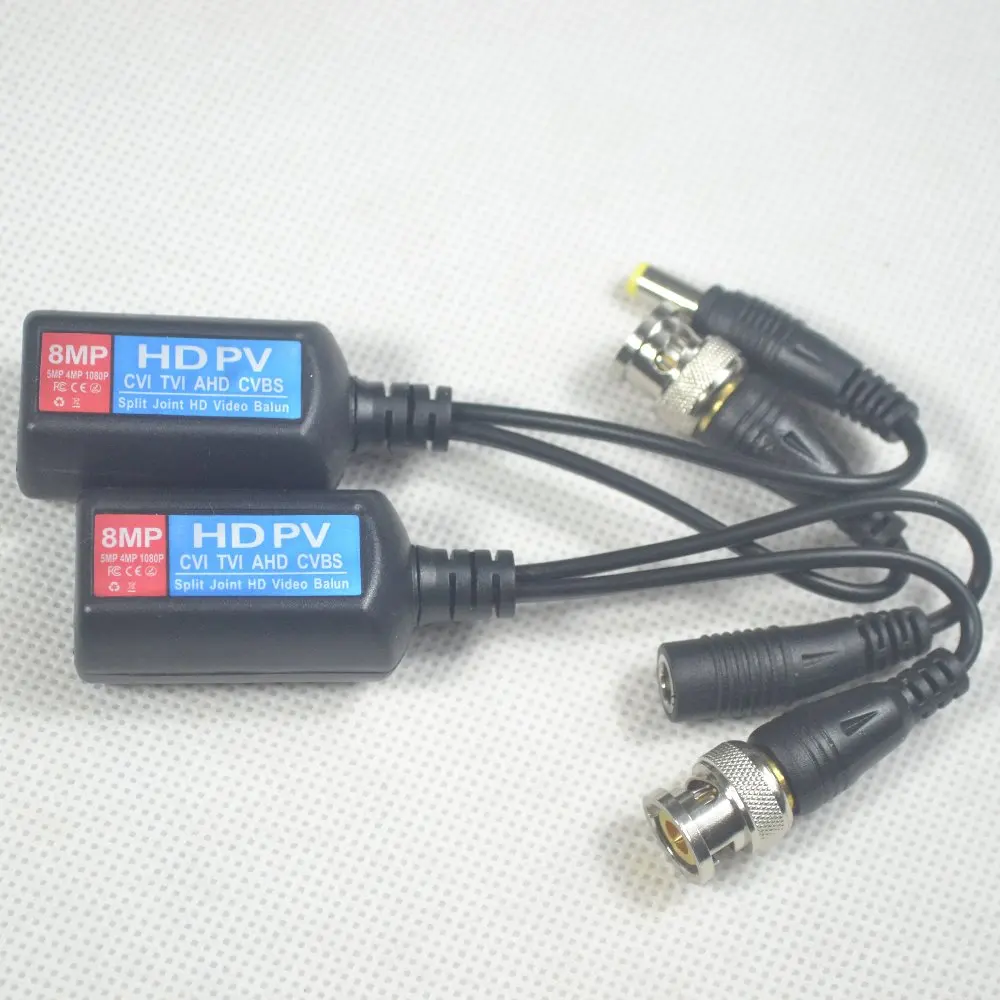 8MP CCTV BNC видео Мощность HD балун HD CVI TVI AHD CVBS CAT5e 6 Защита от перенапряжения 5MP 4MP 3MP 1080P 960P 720P для HD камеры