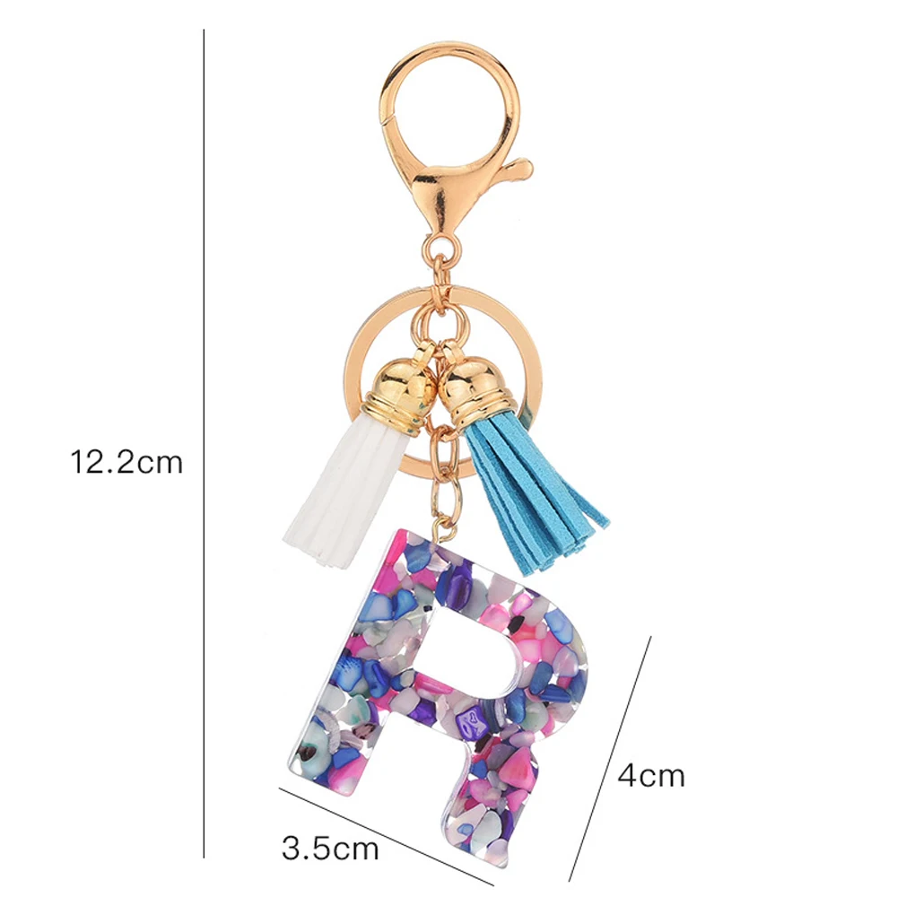 

26 Letter Alphabet Key Chain Ring Cute Creative Keyring Acrylic Crystal Keychain 2021 New Keychain Accessories Key Holder Gifts