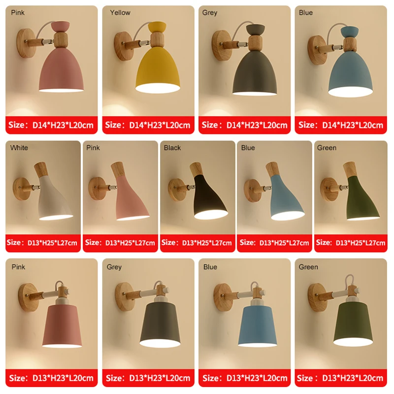 Светодиодный настенный светильник Регулируемая лампа для спальни Скандинавская