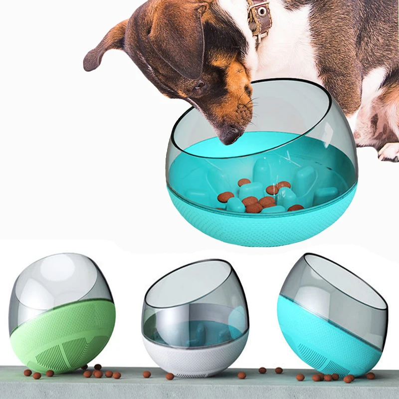 

Interactive Dog Cat Food Bowl Toy Funny Pet Shaking Food Container Puppy Cat Slow Feed Pet Tumbler Toy Anti-choke Pet Bowl