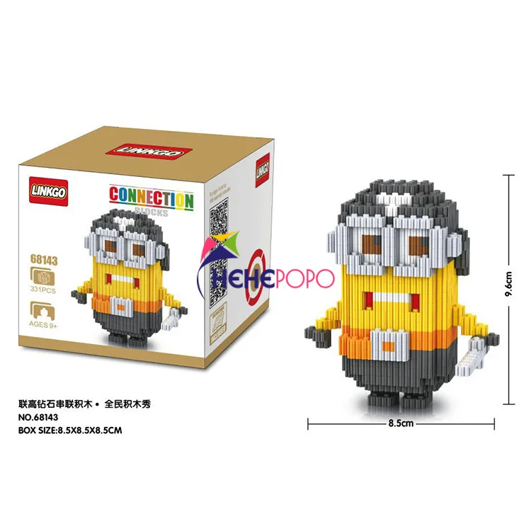 

300pcs+ 68141-68144 Yellow Man Minos Block Easy Assemble Middle Building Block Model Diy Connection Bricks Classic Kid Toy