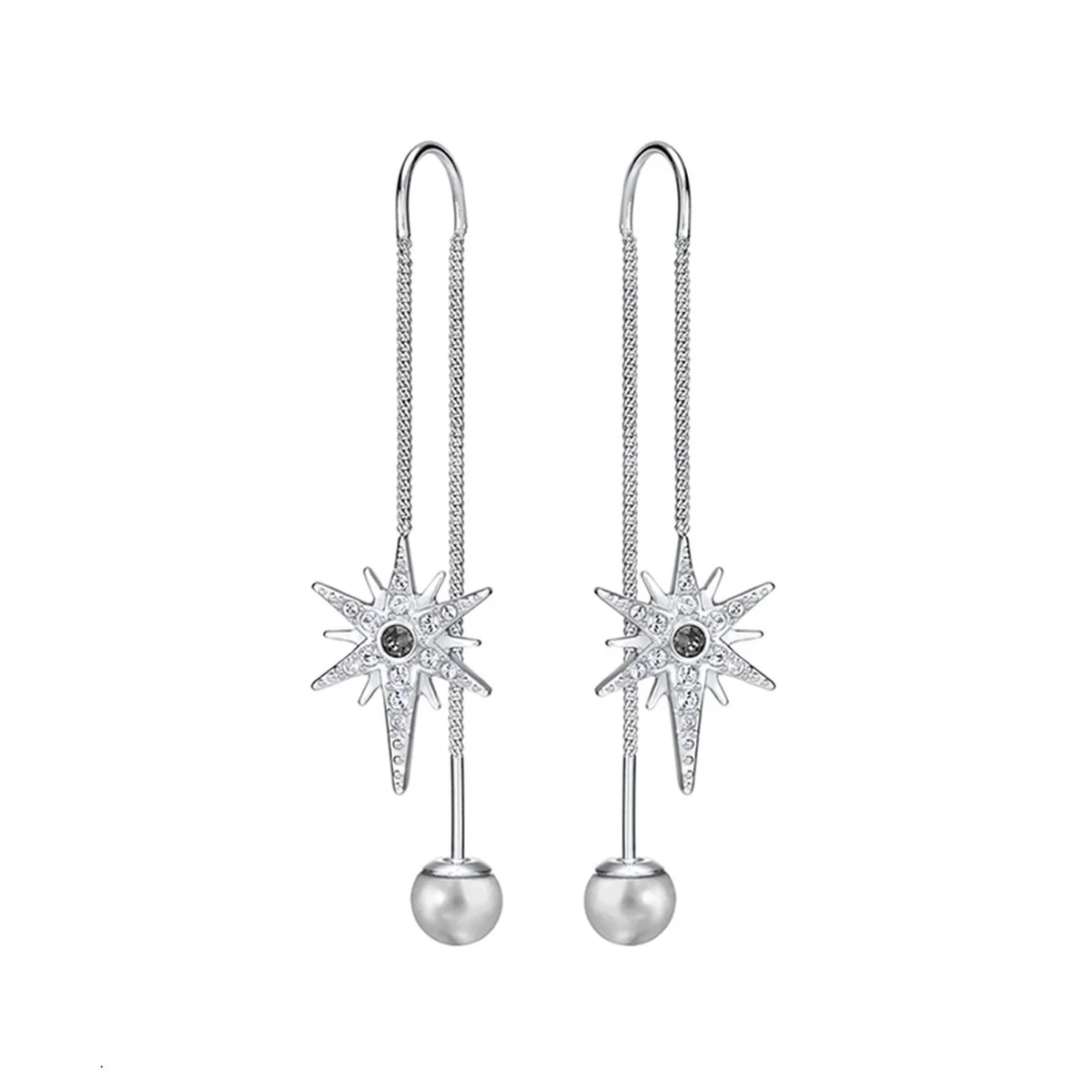 

2020 Fashion Jewelry High Quality SWA Charming Stars Moon Small Daisy Geometric Tassel Dangle Earrings Romantic Gifts For Women