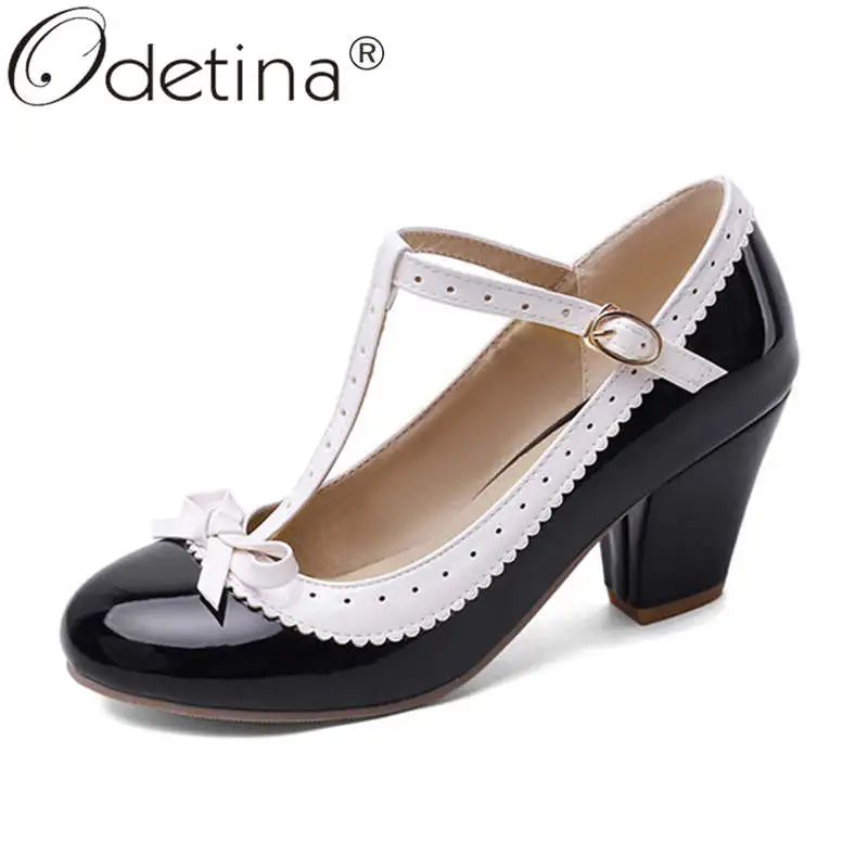 Женские туфли мэри джейн odeina вечерние из лакированной кожи на высоком блочном