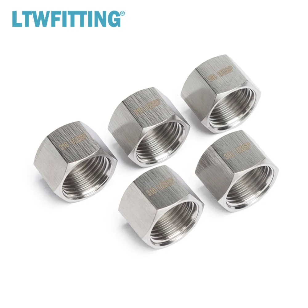 

LTWFITTING Stainless Steel 316 BSP Pipe Cap Fitting 1/2-Inch BSPP Air Fuel Boat