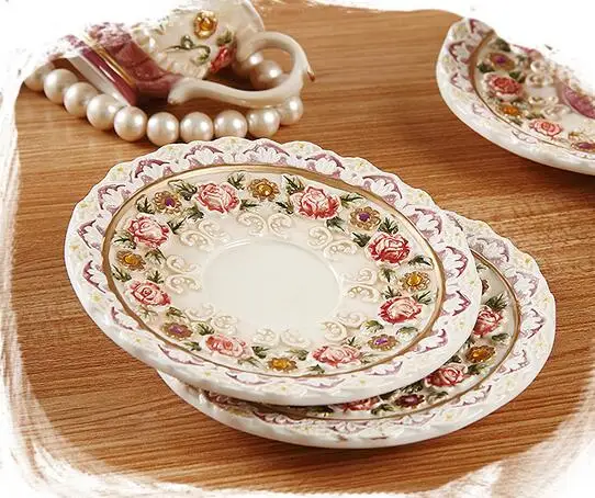 Креативная ручная роспись тисненые розы керамическая кофейная чашка и горшок