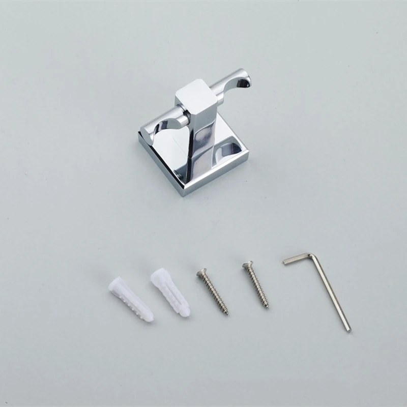 Квадратный настенный крючок для ванной комнаты латунный хромированный халата