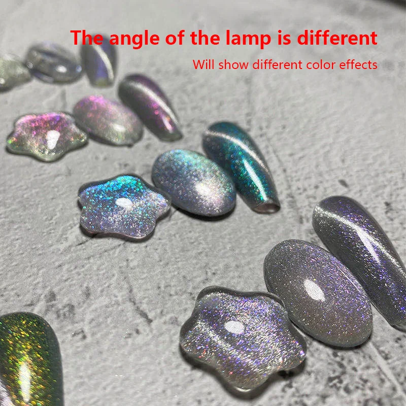 Порошок кошачий глаз для дизайна ногтей зыбучий песок золотой профессиональный