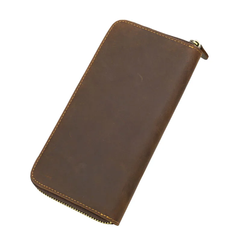 Мужской кошелек из натуральной коровьей кожи с натуральным лицевым покрытием Crazy