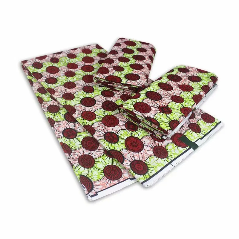 

2021 Fashion African fabrics Real print wax 100% cotton fabric ghana design 6yards/lot best quality for wedding clothes