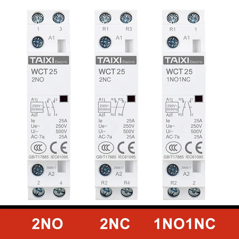 Бытовой модульный контактор переменного тока WCT с Din-рейкой 4P 63a 220 В/230 В Гц 4NO 2NO 2NC