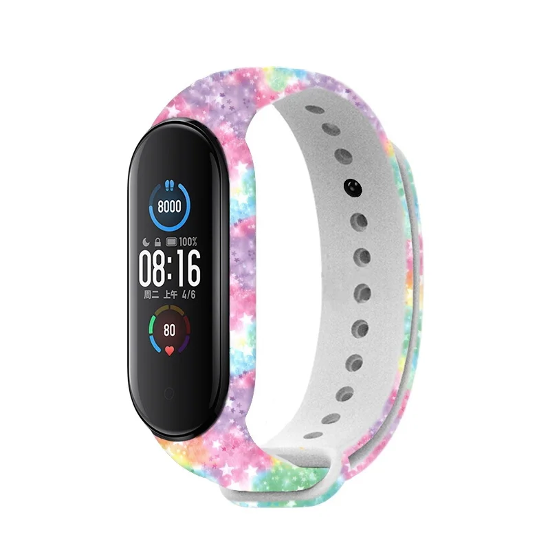 For Xiaomi Mi band 5 4 Strap Silicone Wrist Bracelet mi band 6 straps Soft Printing Colorful Watchband Accessories for mi band 3