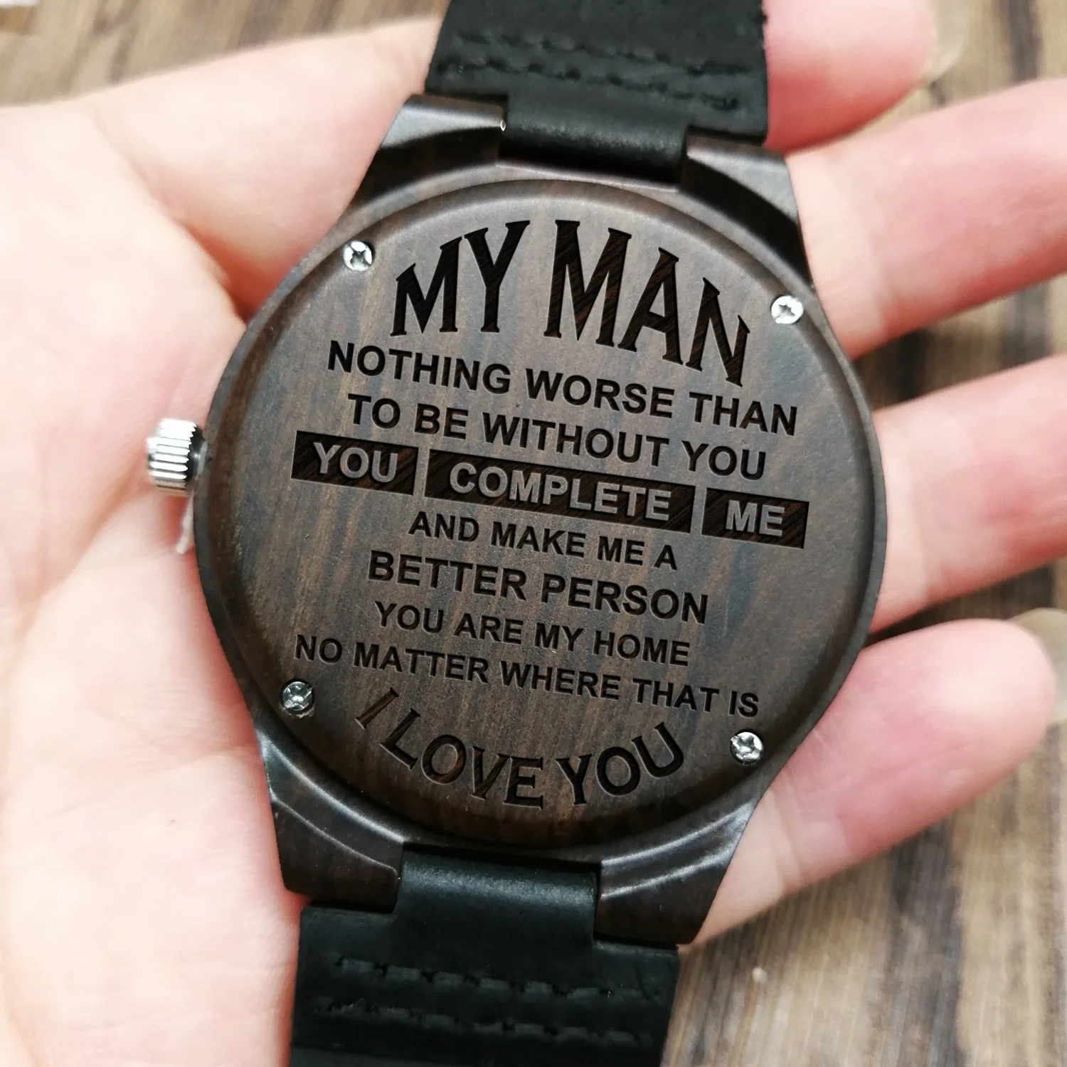 

Men's Watch Handmade Vintage Wooden Watch Low-key Luxury Watch Simple Leather Strap Quartz Chronograph Relogio Masculino