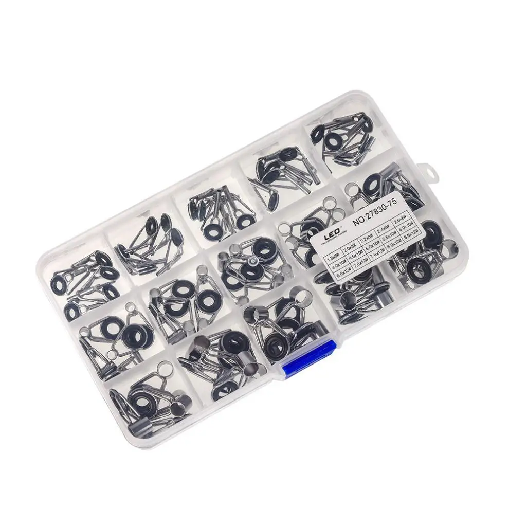 Набор направляющих для удочки разных размеров нержавеющая сталь 75 шт. Прочные