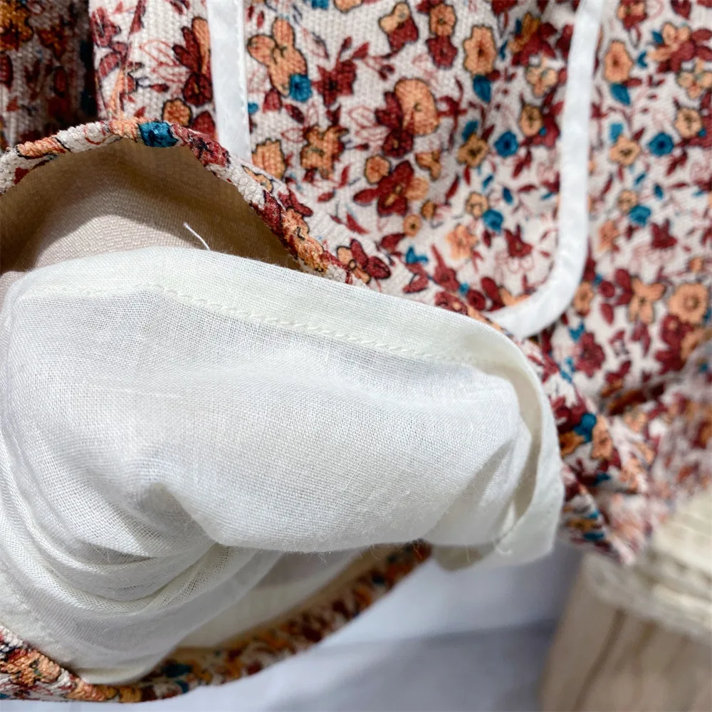 

2021 New Kids Girls Floral Dresses Korean Children's Long Sleeve Princess Flower Dress Autumn Vintage Baby Girls One Piece Frock