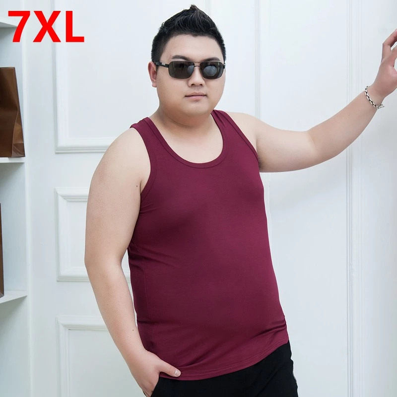 7XL топы мужчины XL мужские спортивные большой ярдов Мужская жилет Лето супер большой мужские без рукавов модальные Майка Большие размеры