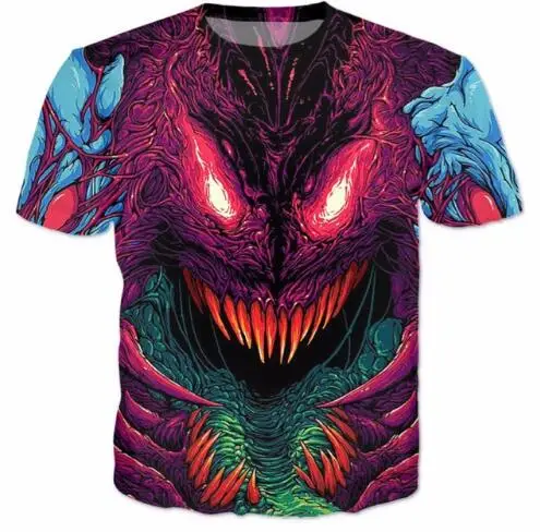 

Футболка в стиле Харадзюку, эстетичная Повседневная футболка с 3D-принтом в виде гипер-чудовища, модная хипстерская рубашка в стиле хип-хоп с...