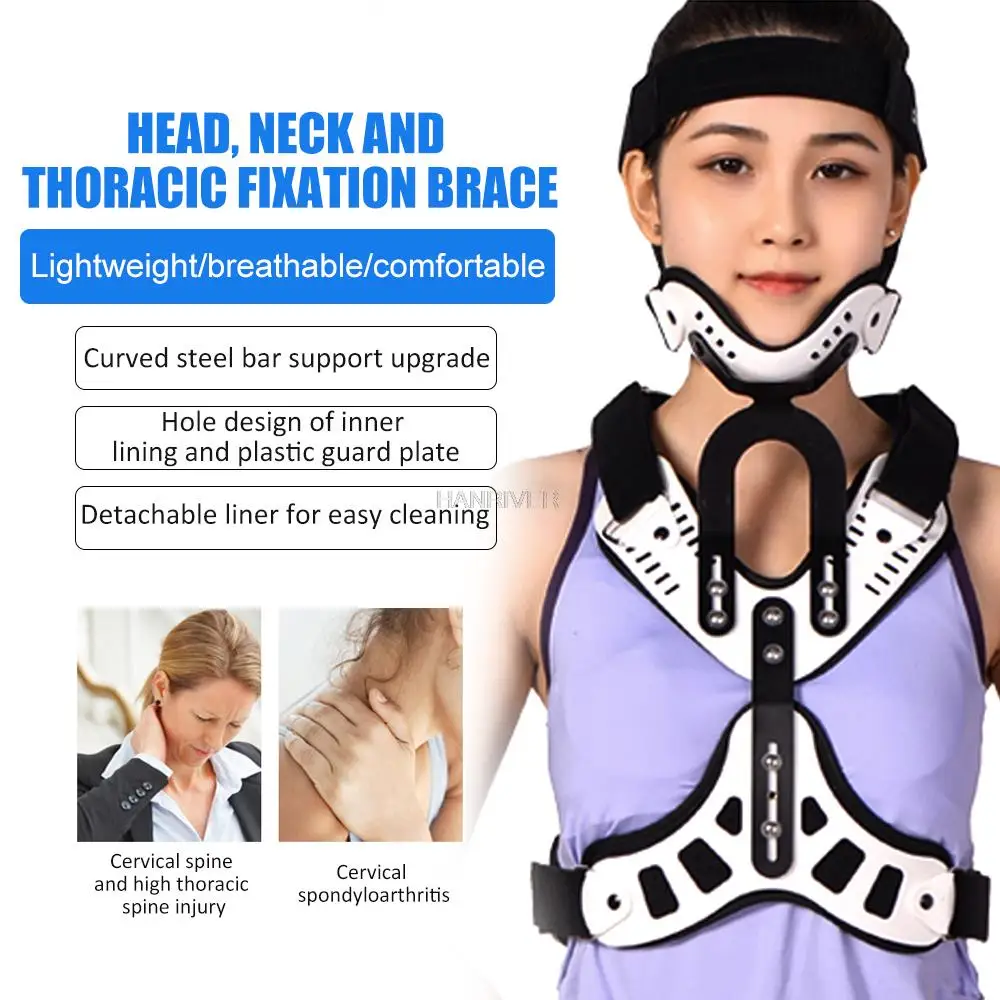 Posture Corrector for Head Neck Chest Orthotics Traction Device Adjustable Cervical Support Spine Stretch Fixed Pain Relief