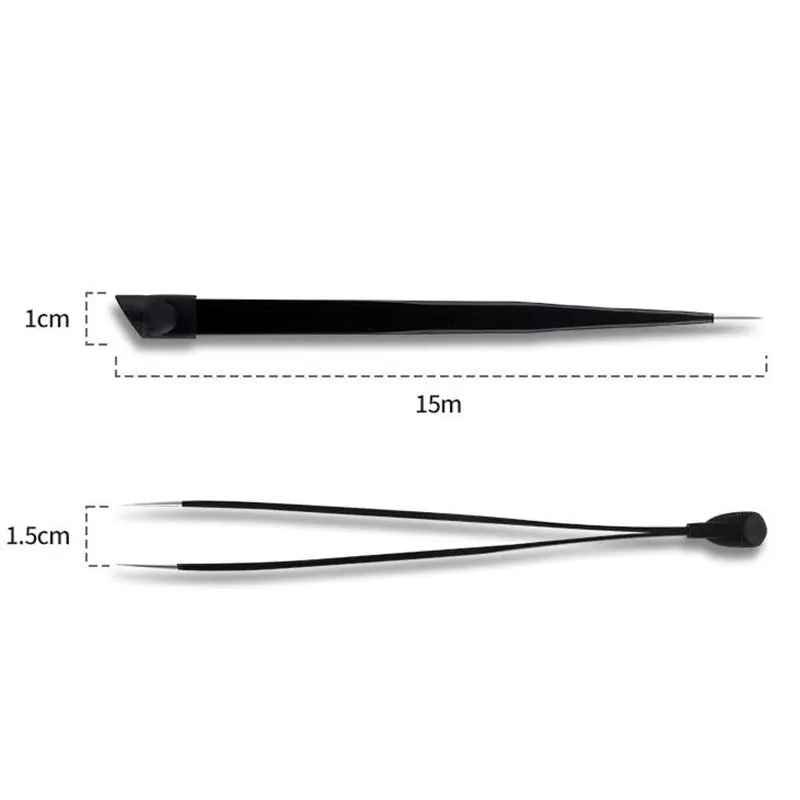 

Silicone Pressing Head Tweezers Nail Sticker Rhinestones Picker Tools Straight Manicure Nail Art Tool Embossed Stick Tweezers