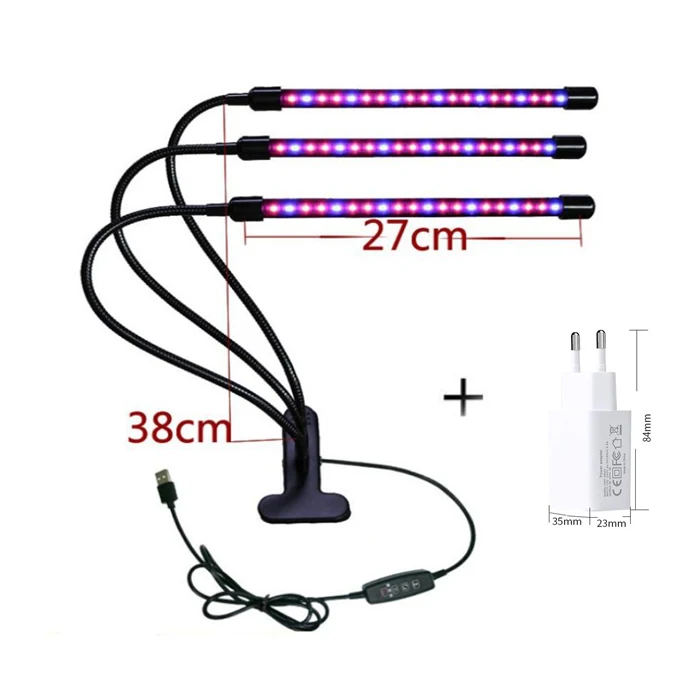 3 Heads USB Set Yabstrip светодиодный свет для выращивания 5 в USB светодиодные лампы для растений полный спектр Фито лампа для внутреннего растительного рассада цветов fitolampy - Испускаемый цвет: 3 Heads USB Set