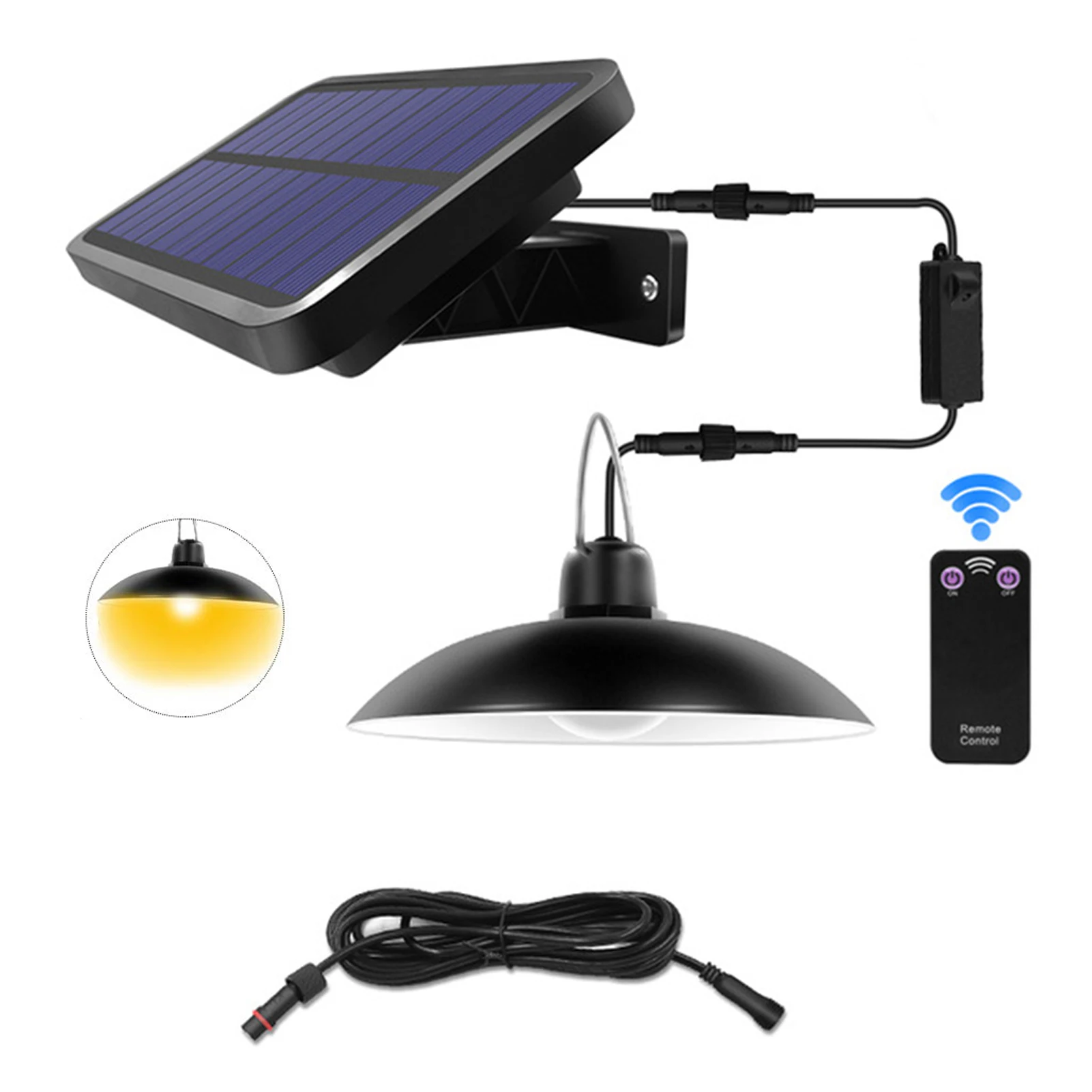 

Storage Room IP65 Waterproof Outdoor Indoor Home Garden Solar Pendant Lights Wide Adjustable Shed Lamp Remote Control Hanging