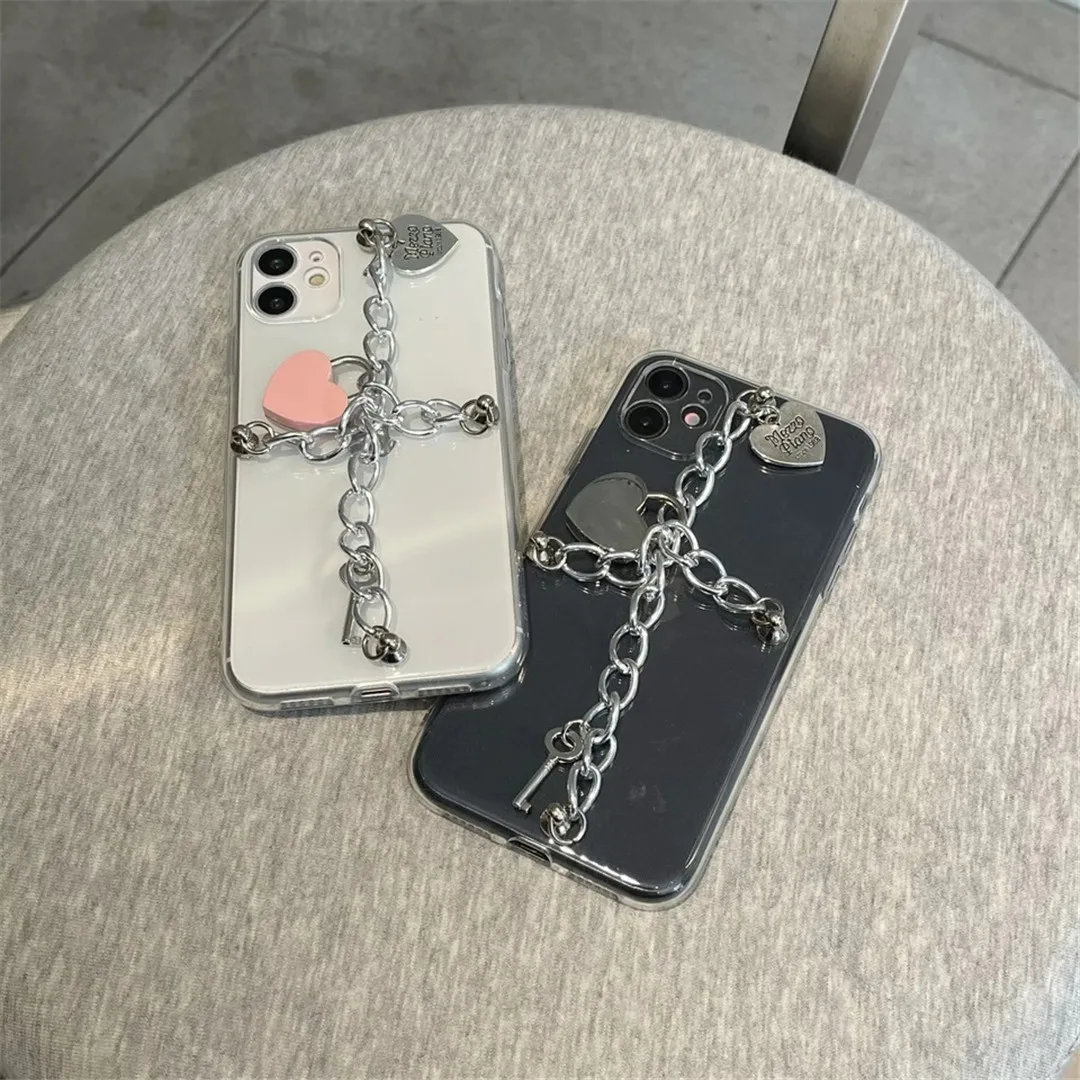 Силиконовый чехол с цепочкой для ключей iPhone 14 11 Pro 12 Max 7 8 plus X XS XR 13Pro - купить по