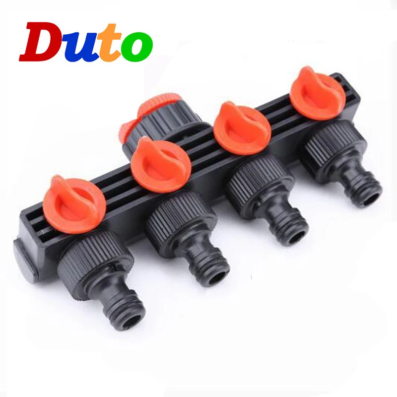 

Garden Irrigation Water Splitter 4 Way Tap Connector Garden Household Plastic Four-way Valve Water Controller