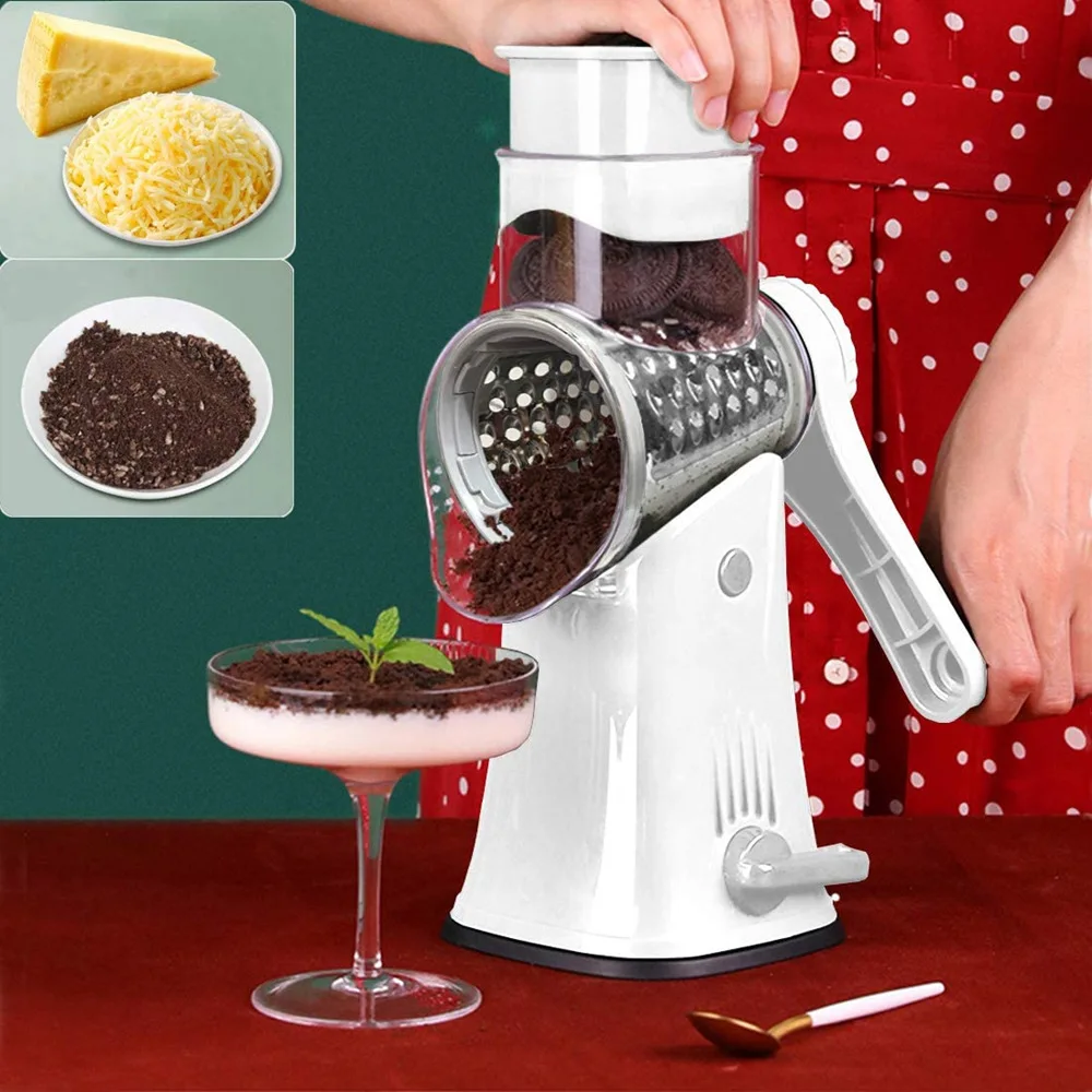 5 IN 1 Rotary Cheese Grater Shredder-Manual Vegetable Nut Grinder with Peeler Mandoline Julienne Slicer Chopper | Дом и сад