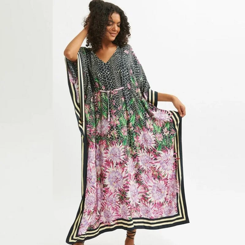 Beach Dress Woman Summer 2021 Beach Cover Up Beach Dresses And Tunics Plus Size Plage Femme Beachwear Bikini Cover-Ups AA5721