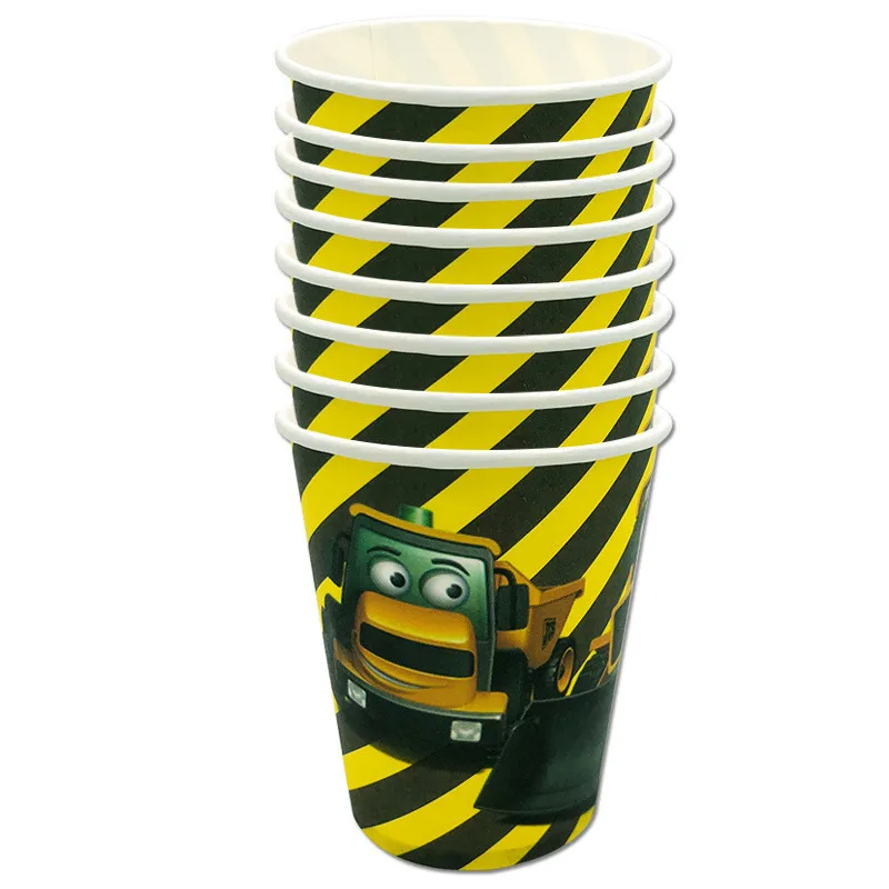 Строительные грузовики День рождения одноразовая посуда набор тарелок