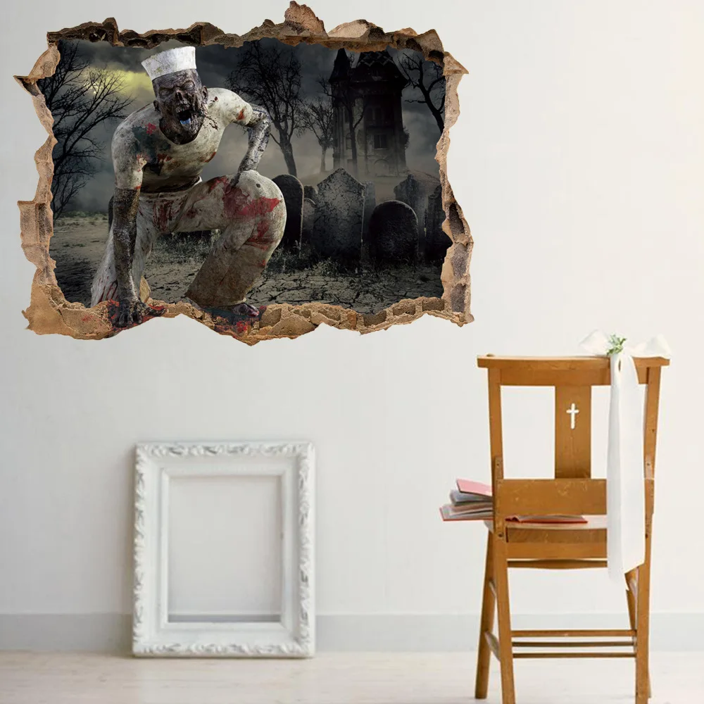 Хэллоуин Зомби креативный индивидуальный Декор ужас наклейка на стене
