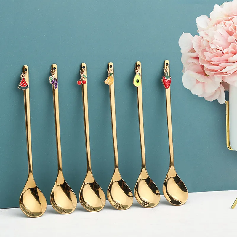 

Stainless Steel Christmas Spoon Christmas Gift Milk Tea Stirring Dessert Theme Coffee, Fruit Pendant, Fork