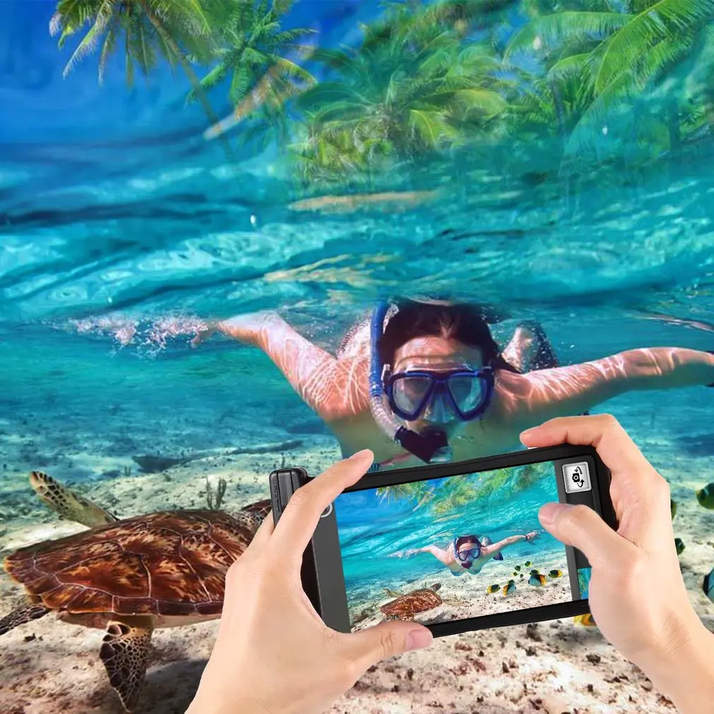 6-inch Universal Lightweight Sealed Waterproof PVC Mobile Phone Bag With Dual Swivel Lock Sealable Clip Strap For Apple 7 | Мобильные