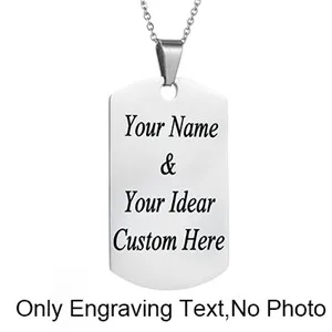 48mm Silver text Персонализированное имя, заказное ожерелье, Золотое колье для женщин и мужчин, сердце, заказное фото, табличка, серебряная цепочка, ожерелье, подарок, ювелирные изделия - Окраска металла: 48mm Silver text