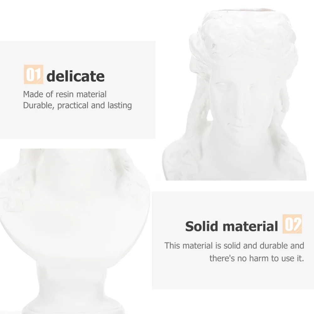 

Artistic Planter Sculpture Plant Pot Creative Statue Planter Decor (White)