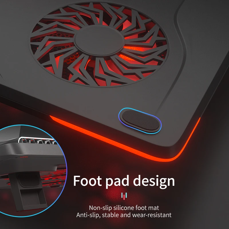 Охлаждающая подставка для ноутбука игровой кулер с пятью вентиляторами и 2