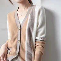 new arrival 100 pure wool cashmere sweater women pile v neck cardigans long sleeve solid color knit bottoming shirt plus size