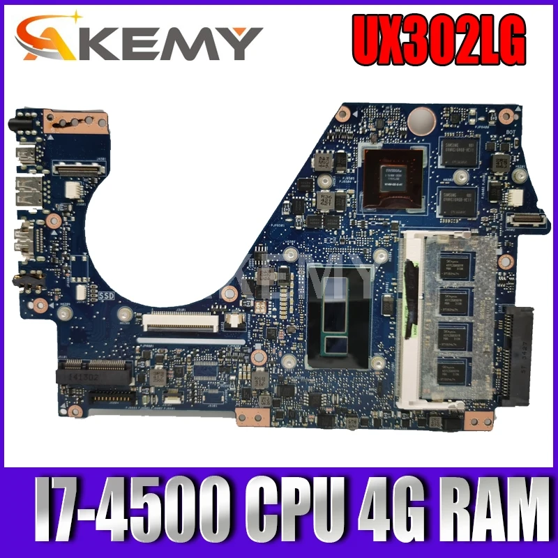 

Akemy для ASUS UX302LG Laotop материнская плата UX302L UX302LG UX302 материнская плата с I7-4500 CPU 4G RAM
