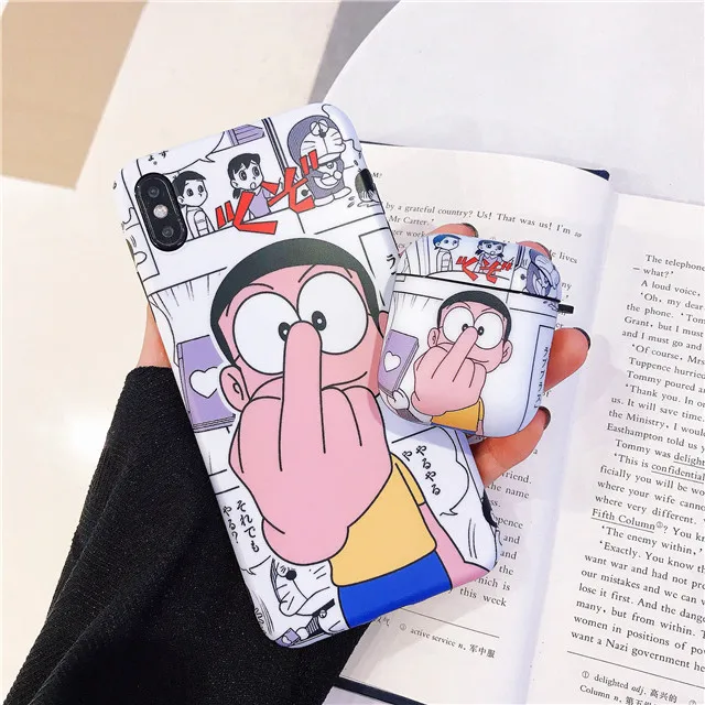 Беспроводной защитный чехол для наушников Buletooth для Airpods 1/2 и Pro, силиконовый чехол с мультипликационным персонажем Doraemon, чехол для наушников