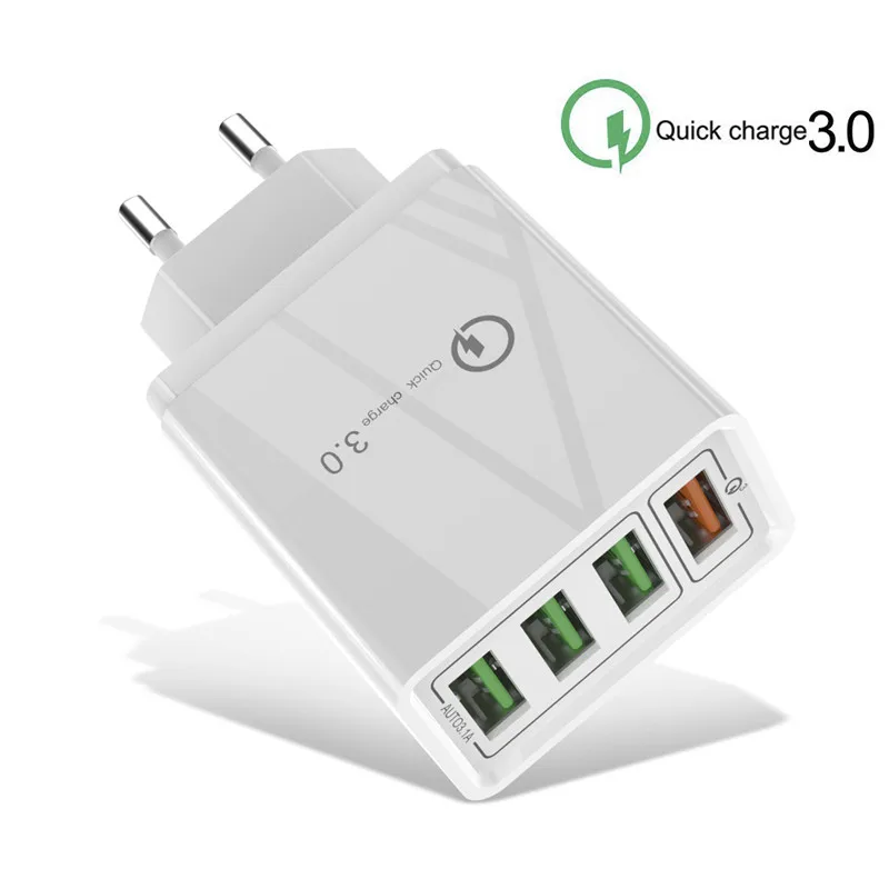 4 порта Быстрая зарядка 3,0 USB зарядное устройство для мобильного телефона быстрое настенное зарядное устройство для iPhone XS 7 samsung S8 S9 S10 EU/US штекер QC 3,0 адаптер