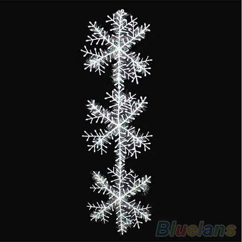30 Pcs White Fantasy Plastic Fake Snowflake Artificial Christmas Festival Party Hanging Pendants New Year Xmas Tree Ornaments | Дом и сад