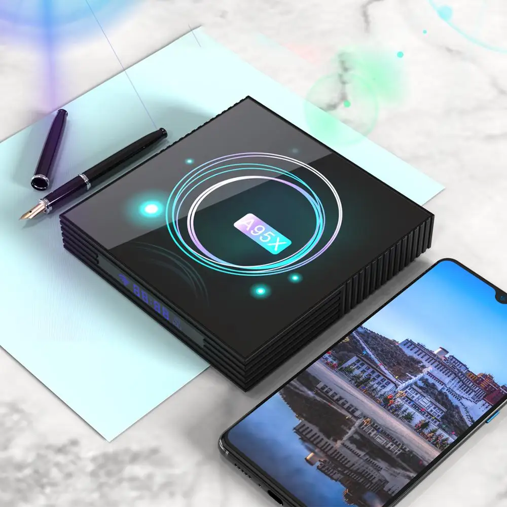 ТВ-приставка CRENOVA A95X Android 9 0 Amlogic S905X3 32 ГБ 64 Гб поддержка YouTube 4 k Netflix Plex медиасервер