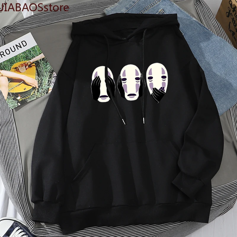 

Sweatshirts No Face Men Hoodie Spirited Away Sweatshirt Anime Harajuku Unisex Black Tumblr Casual Jumper Grunge Tops