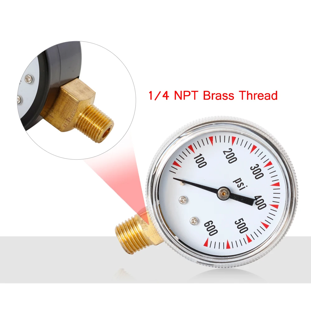 TS-Y50-600psi Высокоточный радиальный манометр 1/" NPT латунный измерительный инструмент для измерения давления масла