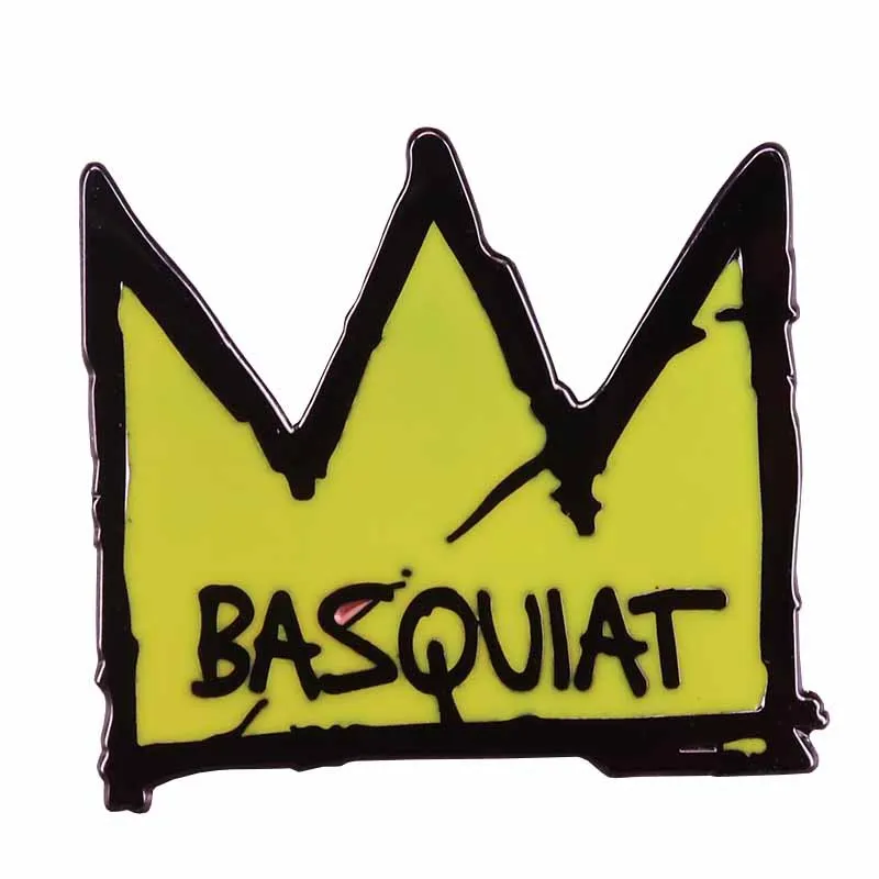 Брошь В Виде Короны и граффити Basquiat металлическая эмалированная брошь на лацкан