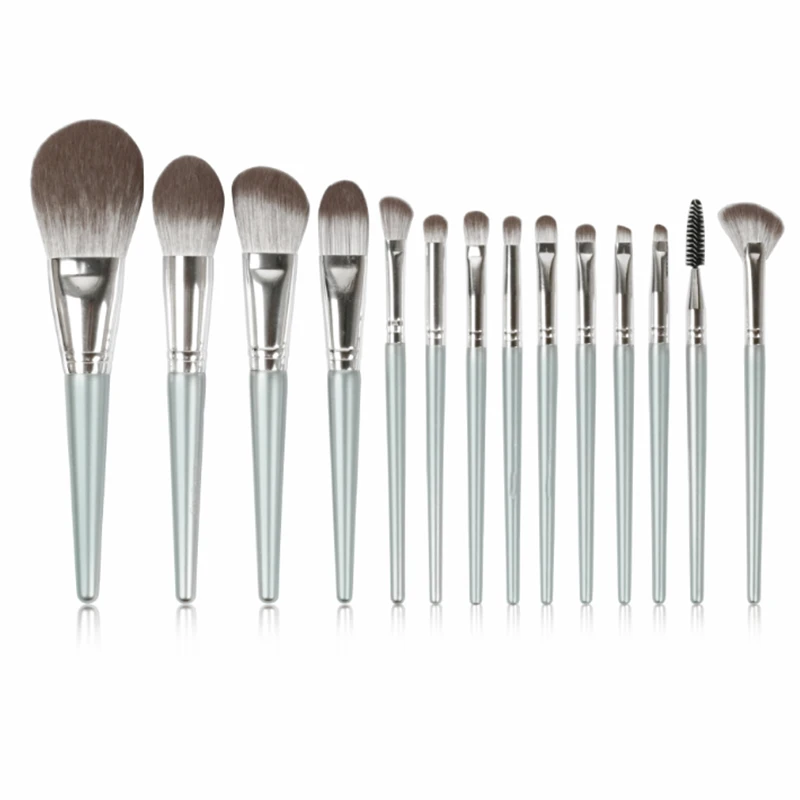 

Makeup Brush Set 14 Wooden Handles Loose Paint Bevel Trimming Blush Flame Highlight Eye Medium Shadow Nose