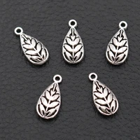 3d plant metal pendant fir tree charms water drop charms ancient plant fossil charms 189mm a478 silver plated 20pcs