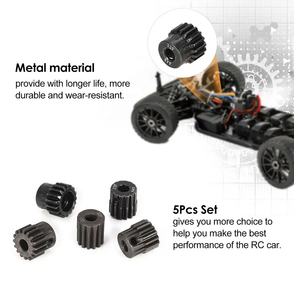 SURPASS HOBBY 5 шт. 32DP 3 175 мм 12T 13T 14T 15T 16T Металлическая Шестерня для 1/10 RC автомобиль
