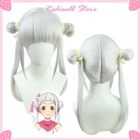 lovelive superstar cosplay liella arashi chisato wig grey buns long straight ponytail heat resistant hair role play