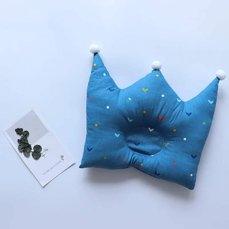 Blue Love Нескользящая подушка для новорожденных с плоской головкой, украшение для детской комнаты, милая Корона, детская подушка для кроватки, детские постельные аксессуары - Цвет: Blue Love