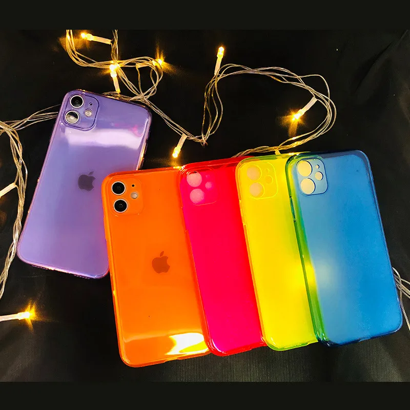 Флуоресцентный цветной противоударный чехол для телефона Huawei P20 Lite P30 pro P40 Y9S Honor 9X
